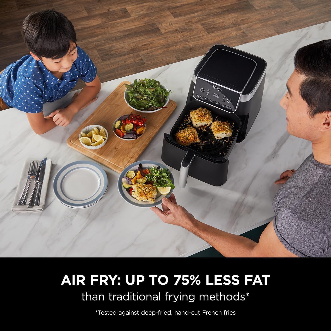 Ninja Air Fryer Max Pro, 6.2l Uses No Oil Large Square Single Drawer