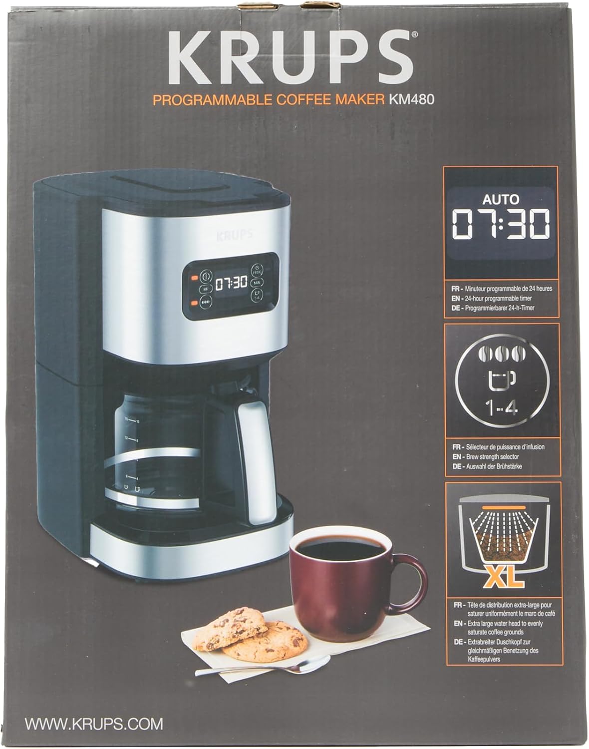 Krups 10 Cups 1.25l Ss Digital Coffee Maker