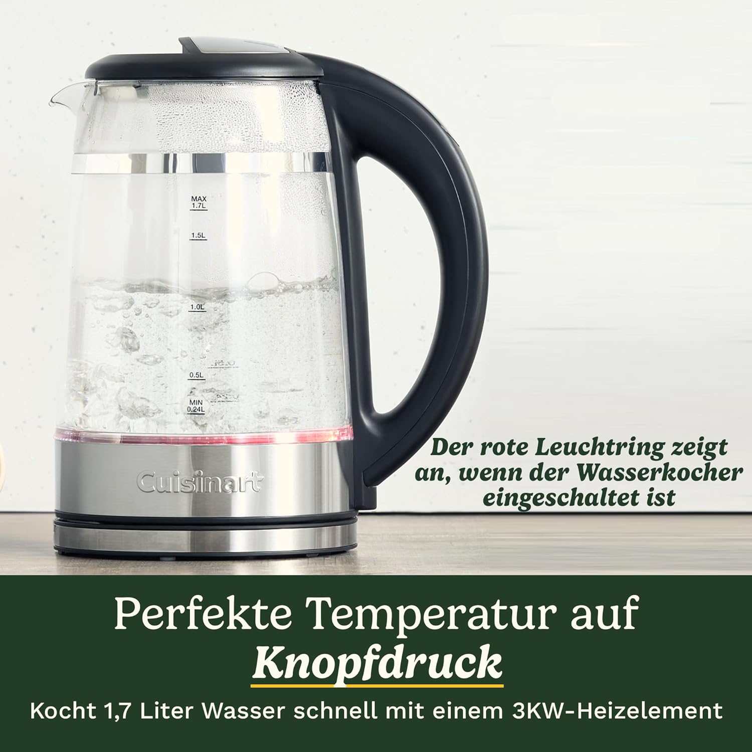 Cuisinart Glass Kettle Double Wall Eu 1.7L