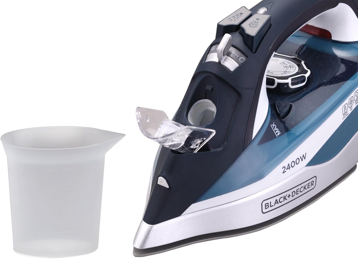 Black+Decker 2400W Steam Iron With Ceramic Soleplate Auto Shut-Off, Blue