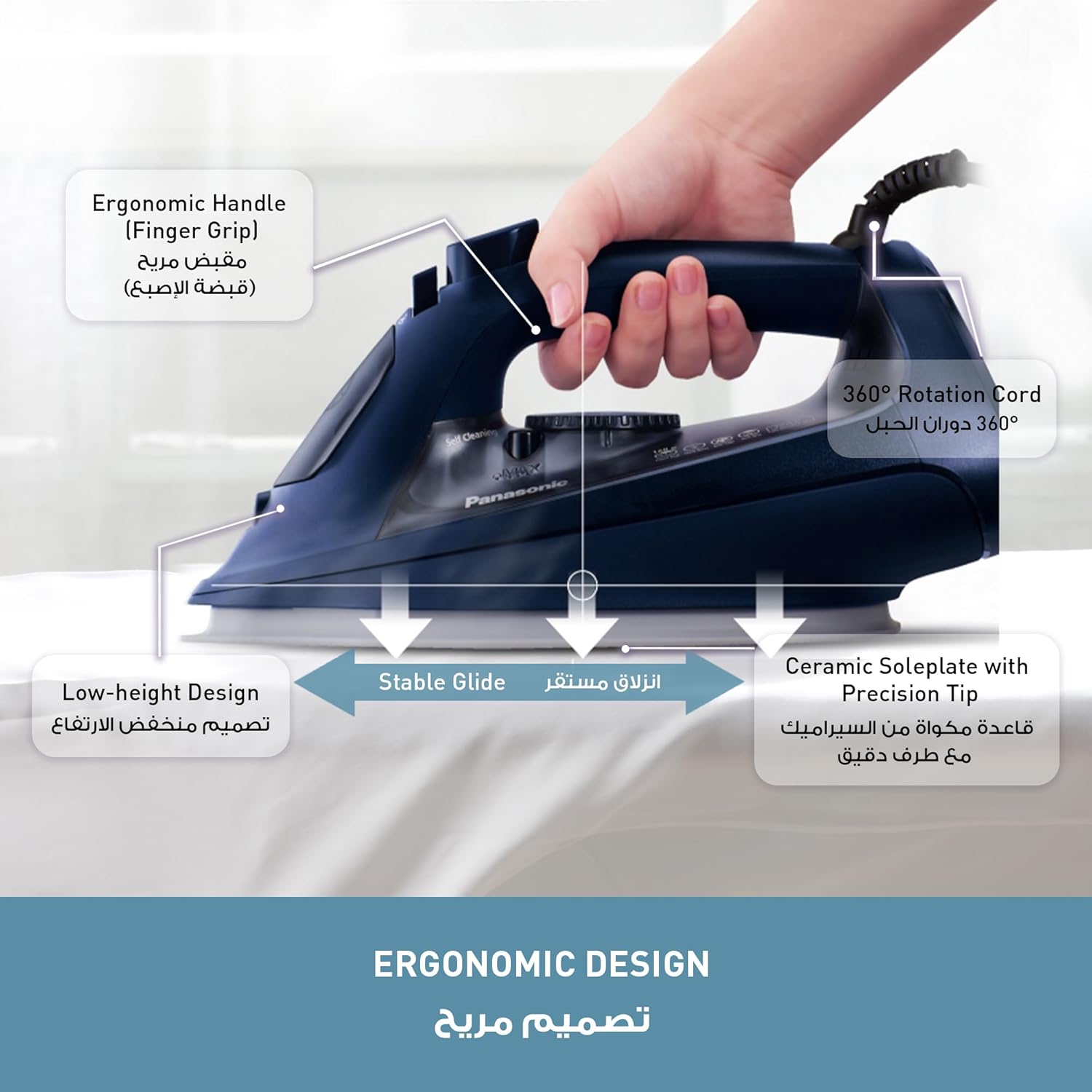 Panasonic Optimal Care Steam Iron 2600W, Ceramic