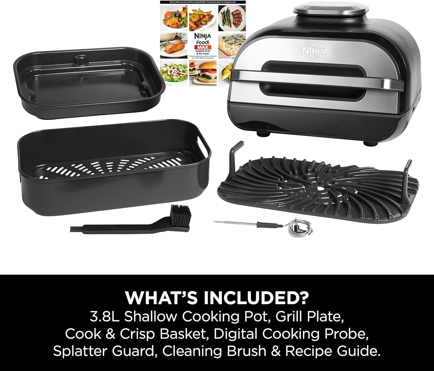 Ninja Foodi Max Ag551uk 6-In-1 Health Grill & Air Fryer - Grey Ninja Foodi Max Ag551uk 6-In-1 Health Grill & Air Fryer - Grey