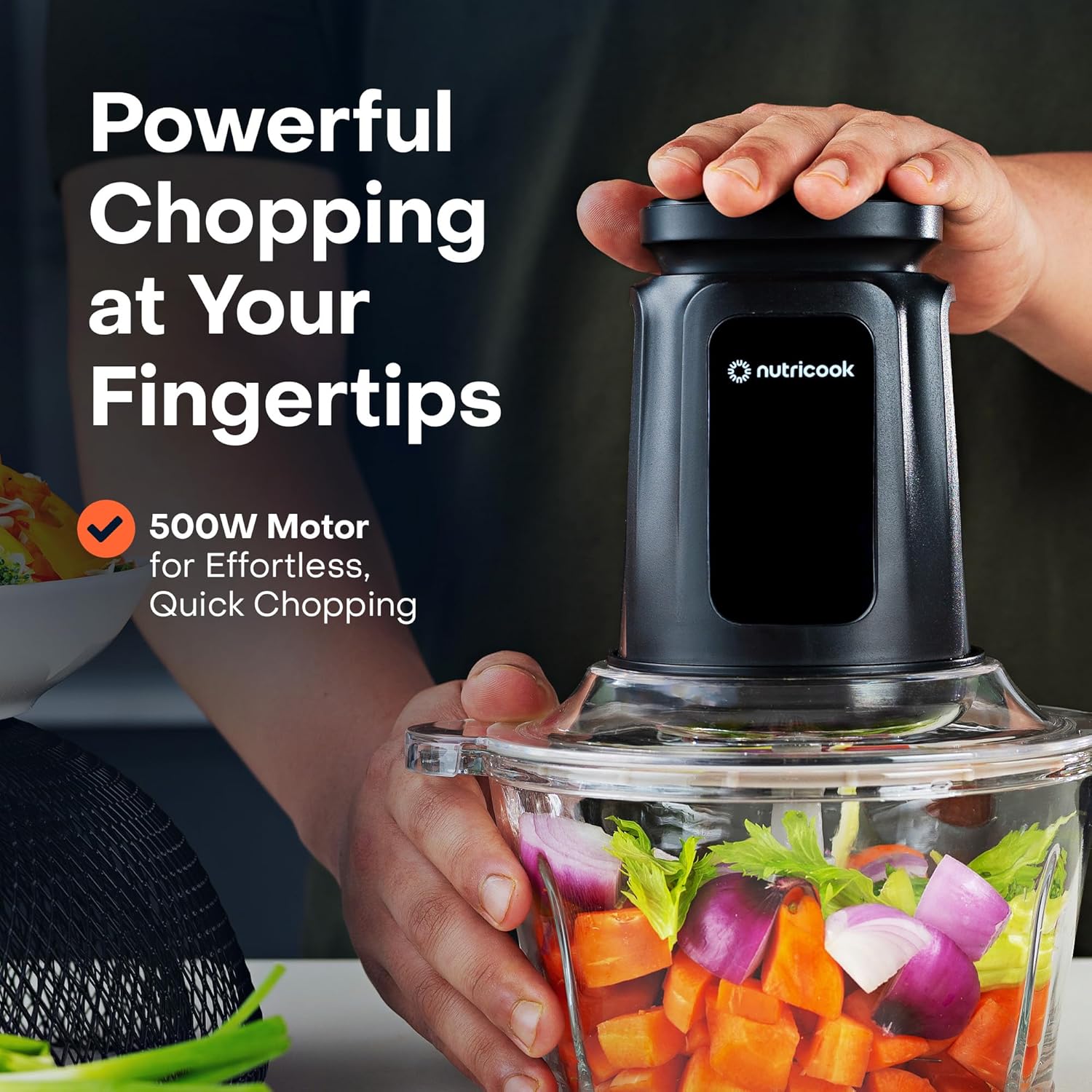 Nutricook Glass & SS Chopper Mincer NC-CH2000 | 500W | 2L | Black