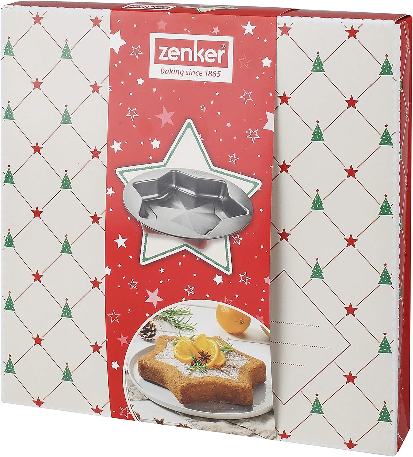 Zenker "Sparkling Christmas" Star Baking Mould, Red/Black