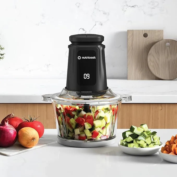 Nutricook Glass & SS Chopper & Mincer 2L , 500 W Black Nutricook Glass & SS Chopper & Mincer 2L , 500 W Black