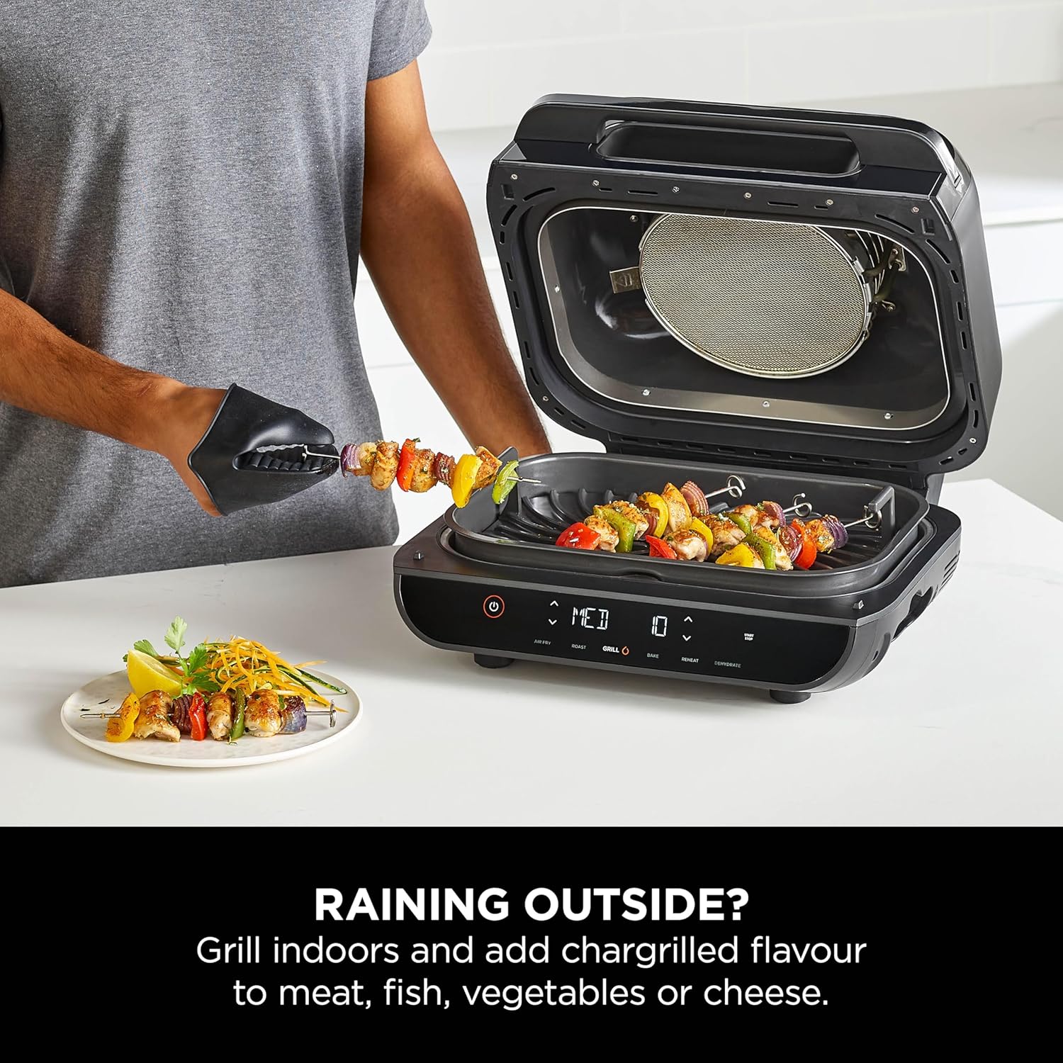 Ninja Foodi Max Ag551uk 6-In-1 Health Grill & Air Fryer - Grey Ninja Foodi Max Ag551uk 6-In-1 Health Grill & Air Fryer - Grey