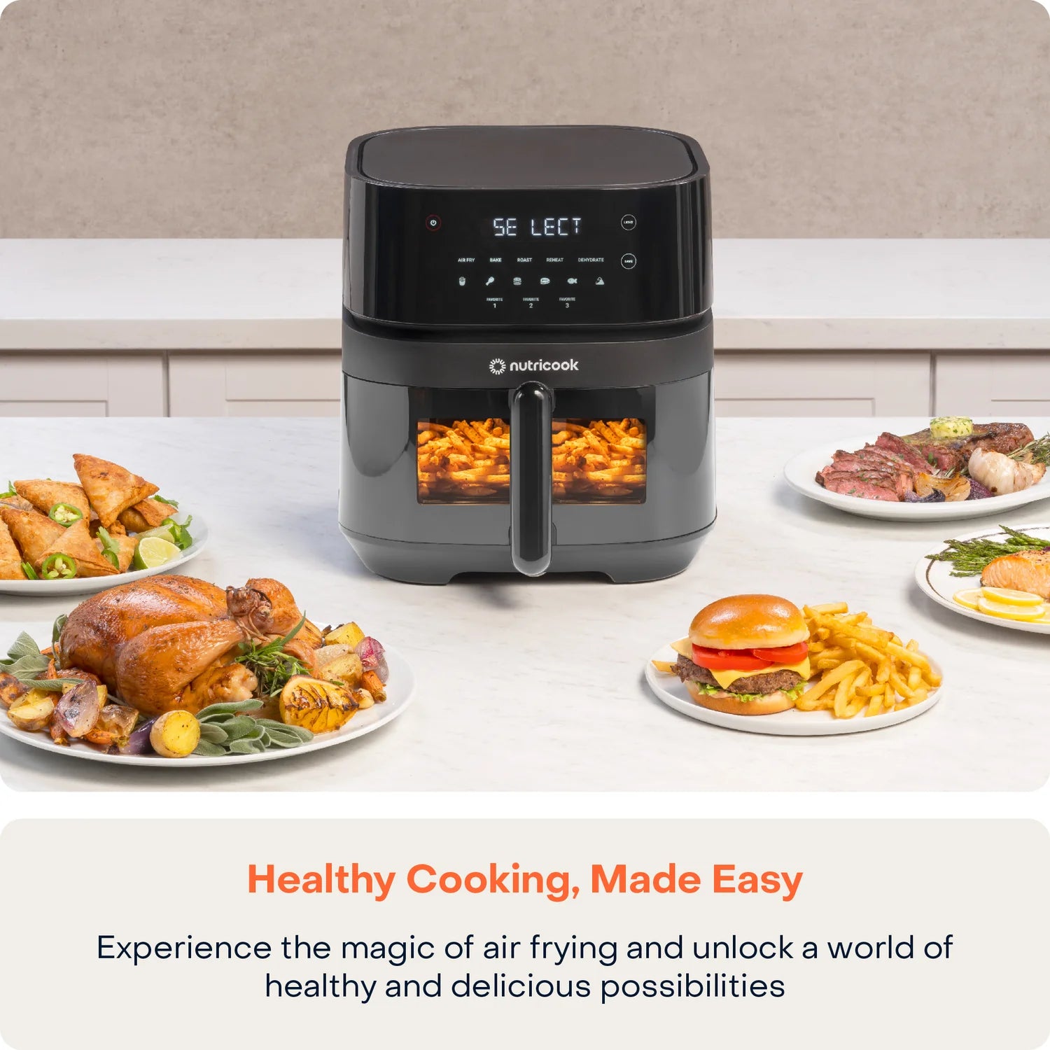 Nutricook Air Fryer 3 Vision ، 1700 Watts ، شاشة تحكم رقمية
