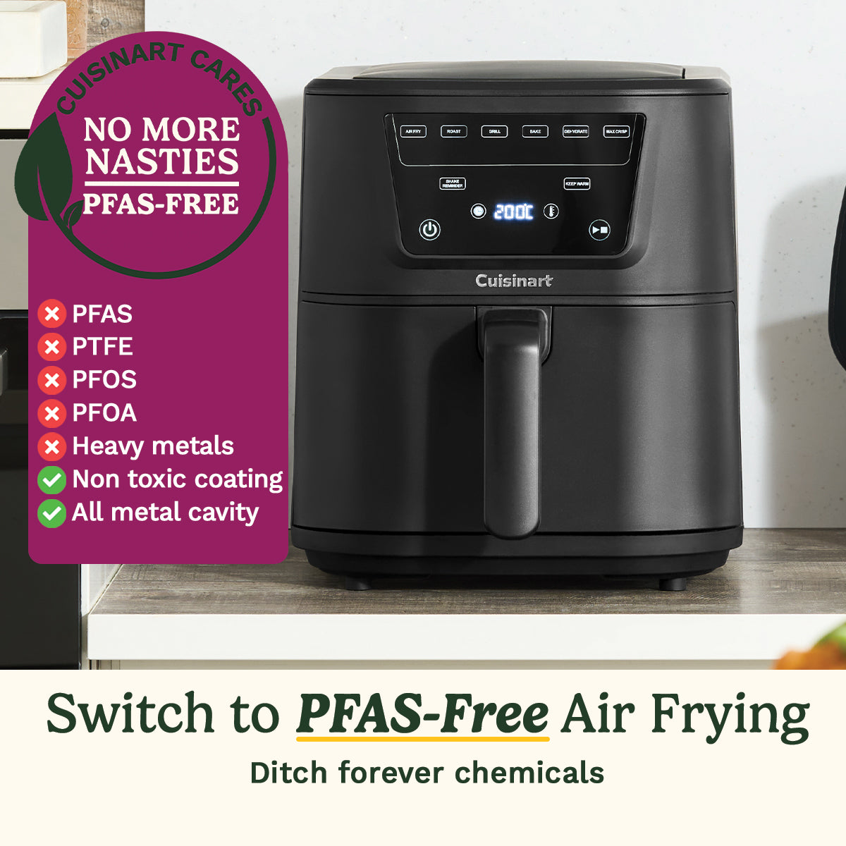 Cuisinart Air Fryer Compact Max Larger Capacity 7.6L