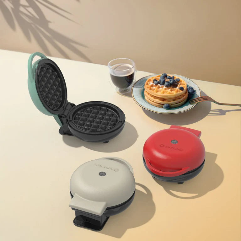 Nutricook Mini Waffle Maker 10cm Healthy Ceramic Coating for Belgian Nutricook Mini Waffle Maker 10cm Healthy Ceramic Coating for Belgian