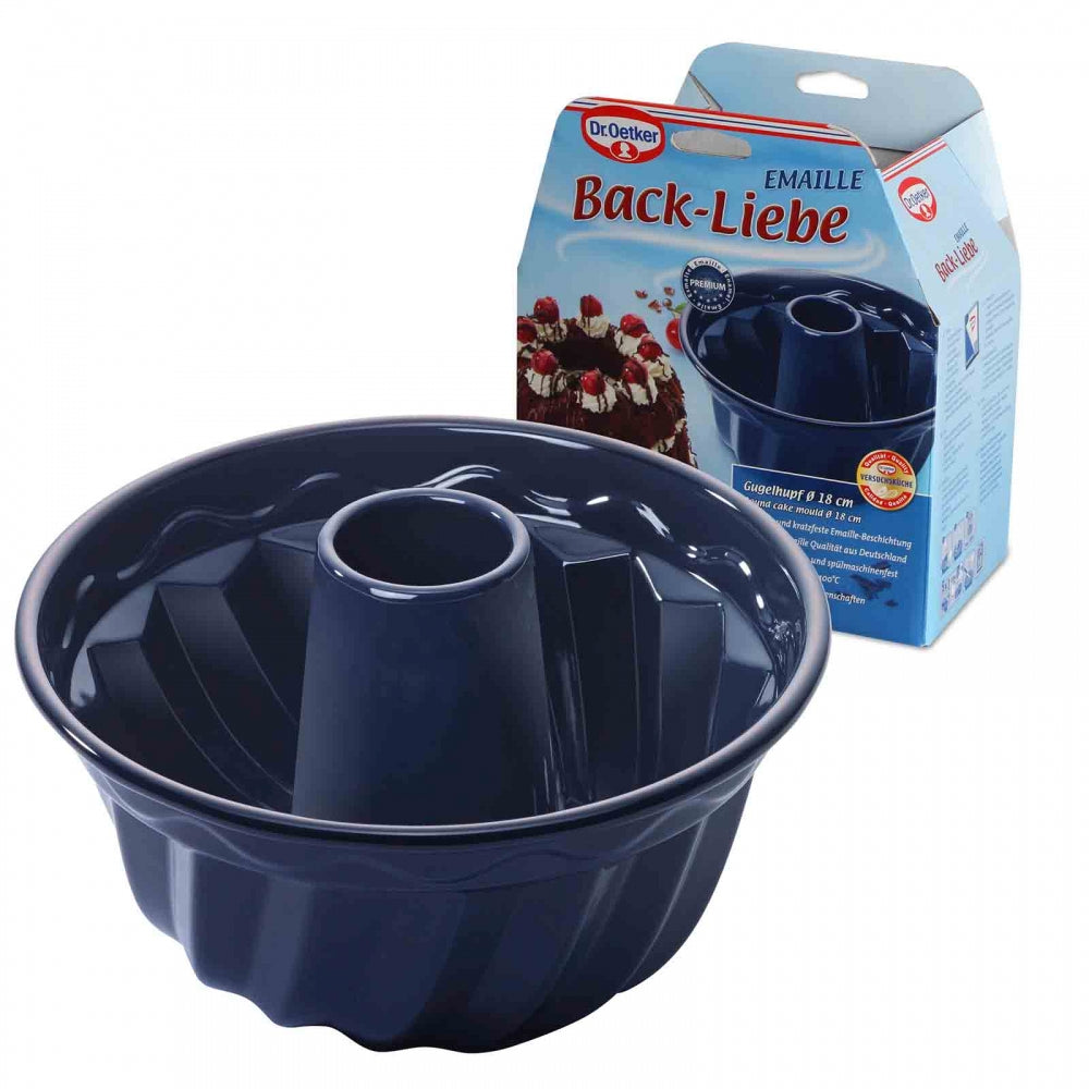 Dr. Oetker "Back-Liebe Emaille" Bundt Cake Mould, Blue, 24X12 Cm