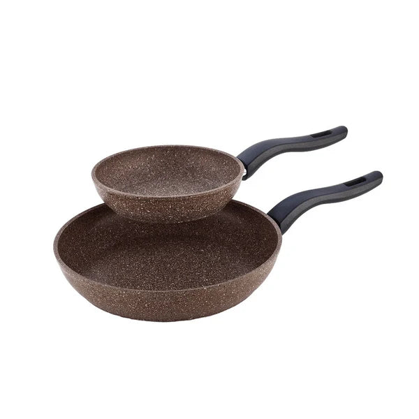 Falez Forged Alu Premium Uncoated Handles Frying Pan Set, Brown, 2 Pcs