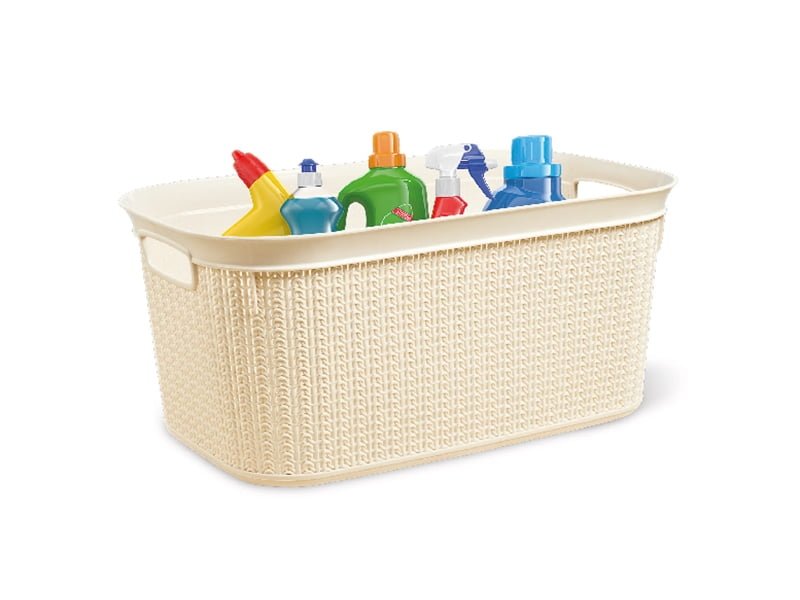 Ucsan Knit Design Plastic Basket, 27 L, 51x31.5x22.5 cm