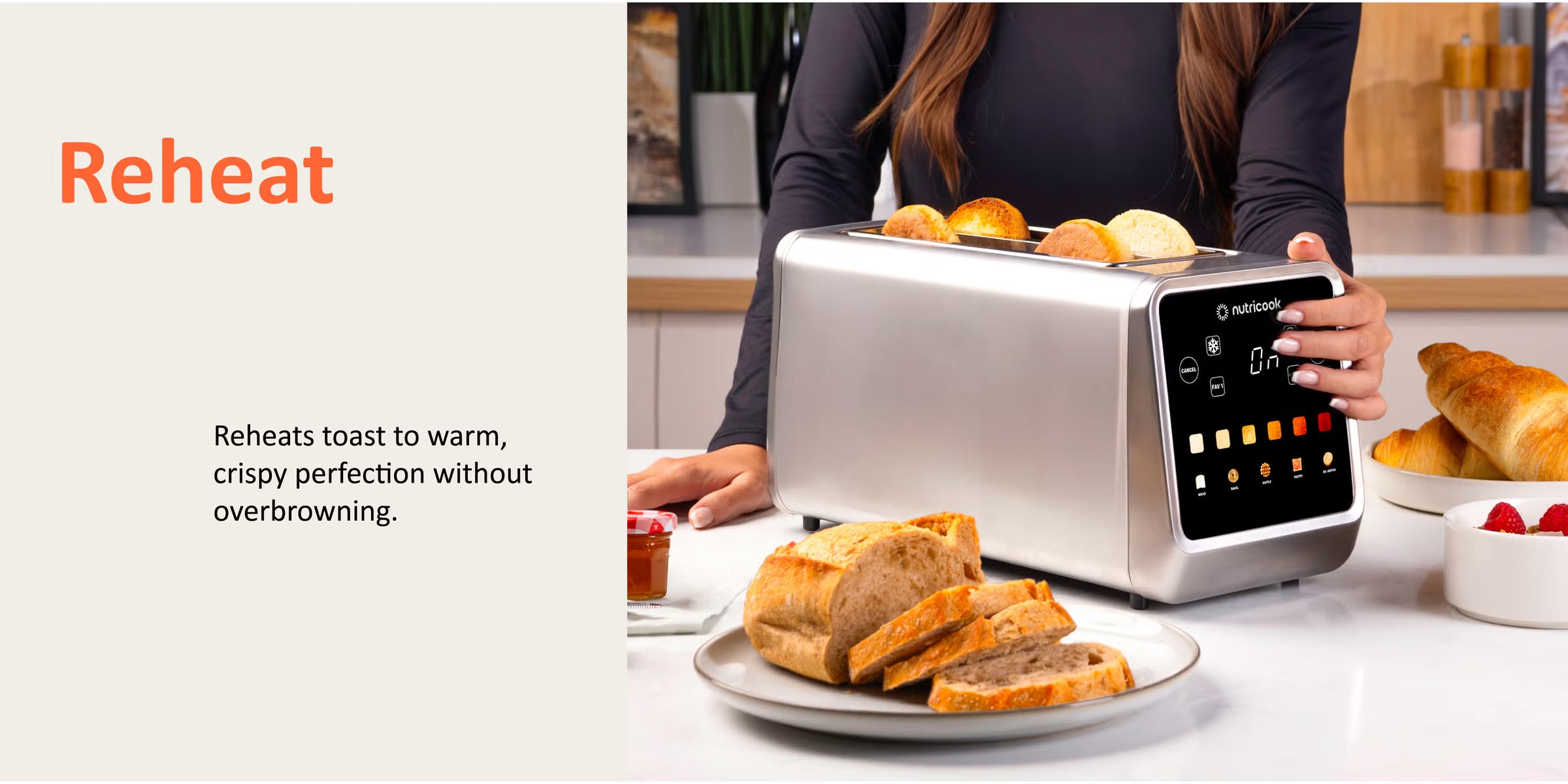 Nutricook NC-TS401 4-Slice Digital Toaster | 1450W Touchscreen