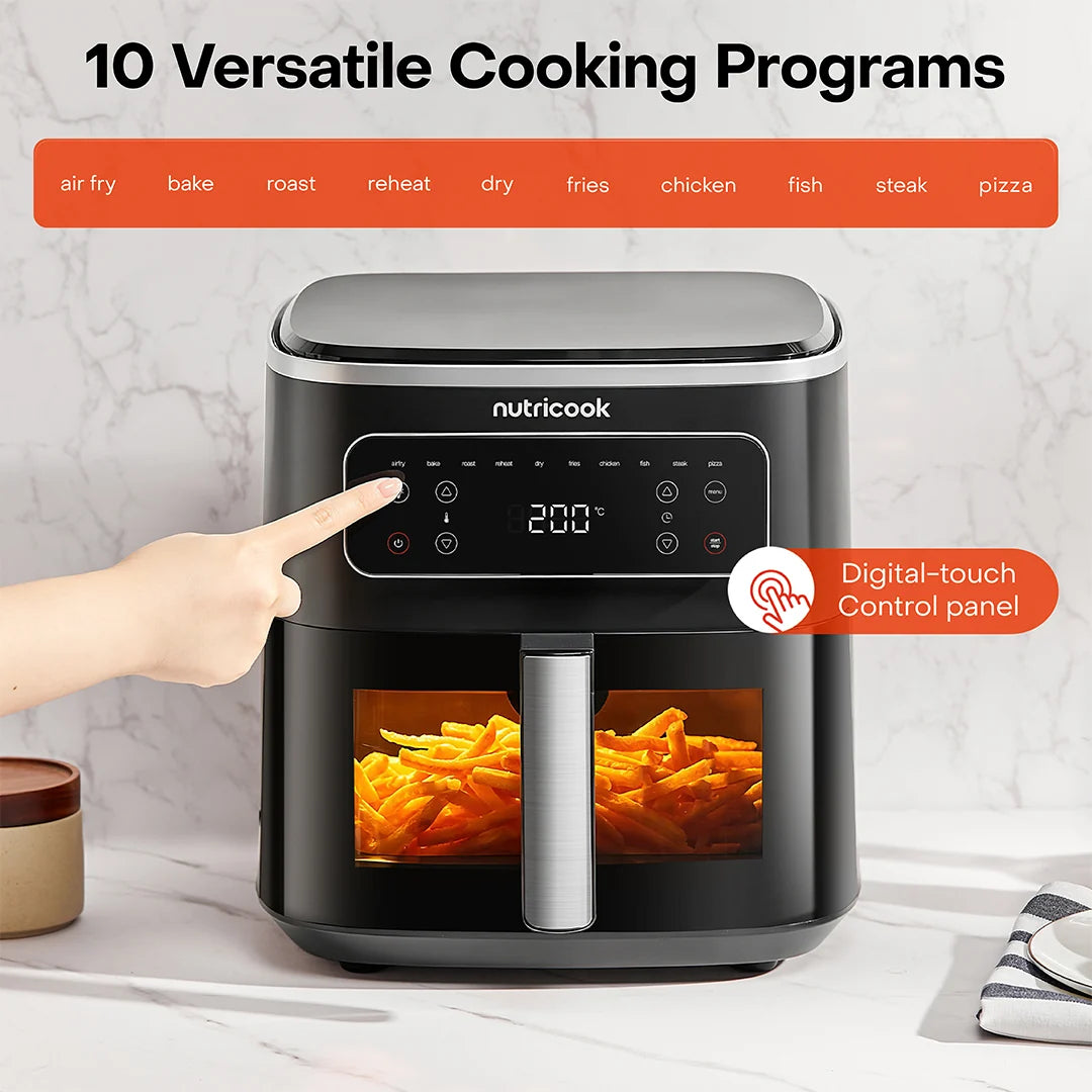 Nutricook Air Fryer Max Pro Nc-Afm600 (Dual Heating) 8l 10 One-Touch Cooking Programs