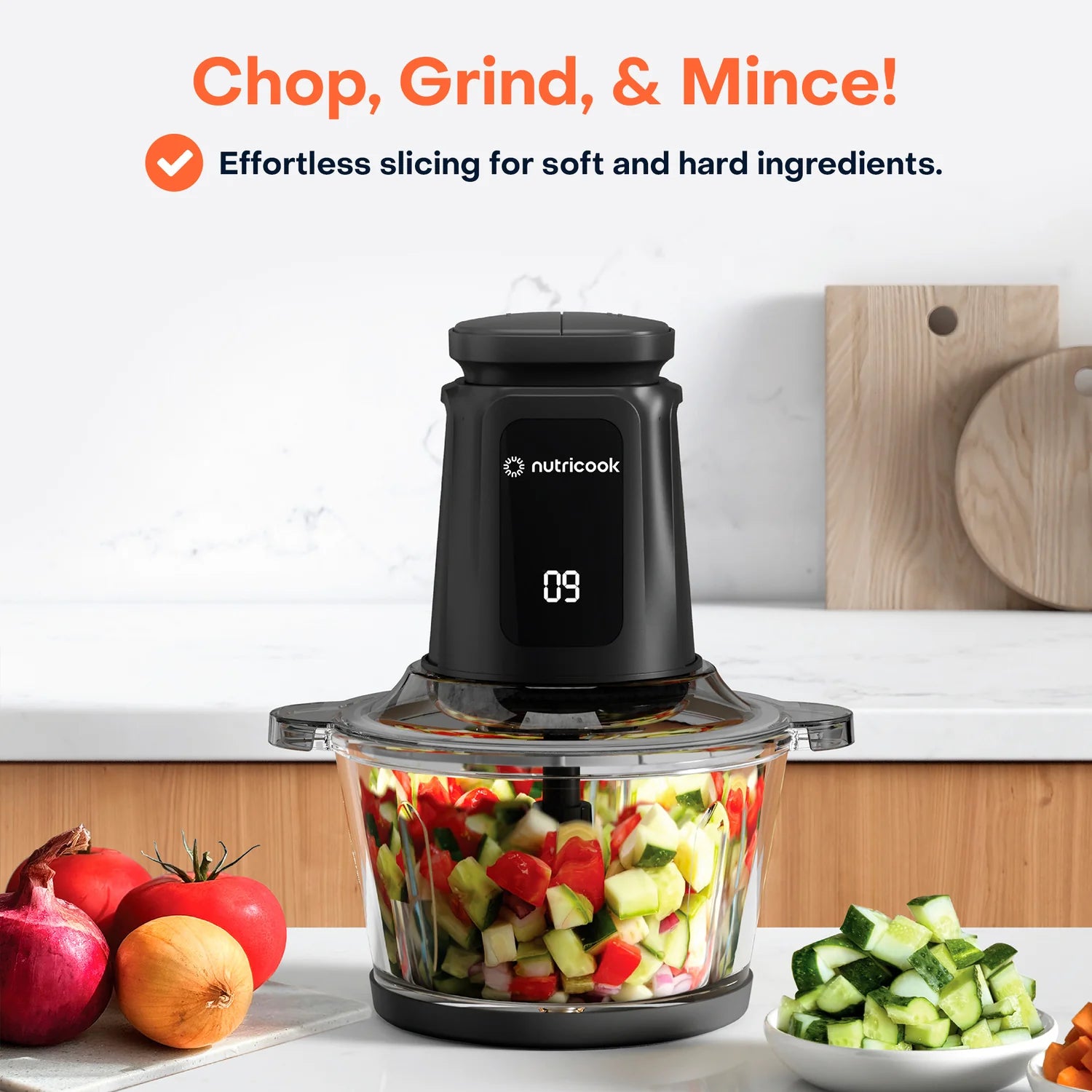 Nutricook Choppi XL NC-CH1200 1.2L Glass Chopper & Mincer | 500W