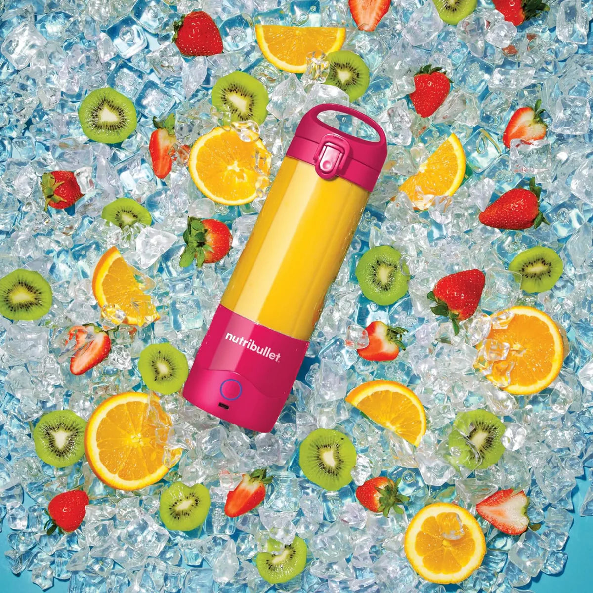 خلاط Nutribullet محمول سعة 475 مل لاسلكي للعصائر والمشروبات، قلاب مقاوم للتسرب للشرب، أبيض