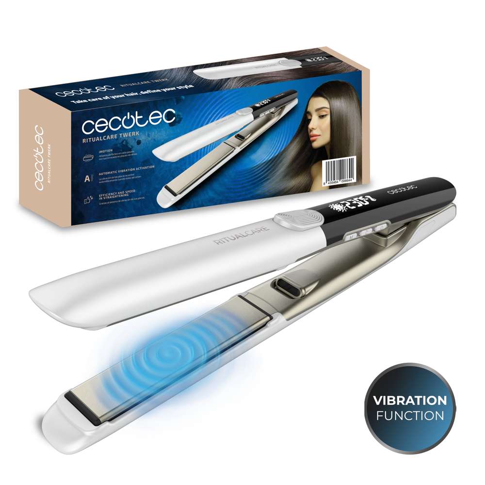 Cecotec RitualCare Twerk – Hair Straightener with Keratin-Coated Ceramic Plates, Vibration Technology