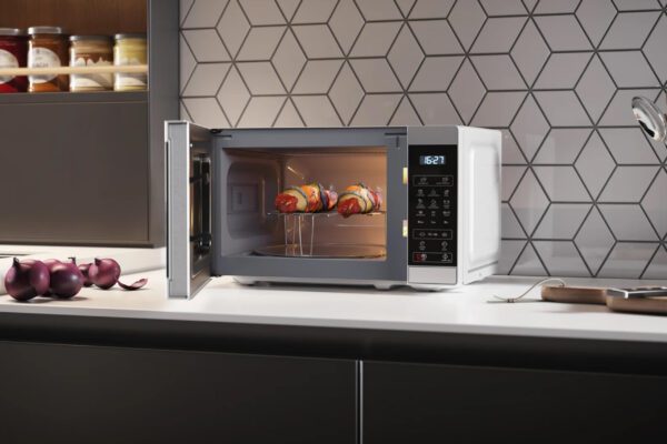 Sharp Microwave 25l 900w Grill1000w, 6 Auto Cooking Menu'S, 5 Power Levels Silver