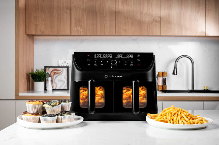Nutricook 2400w 12-Program Duo Vision Air Fryer Black 8.5 Liter
