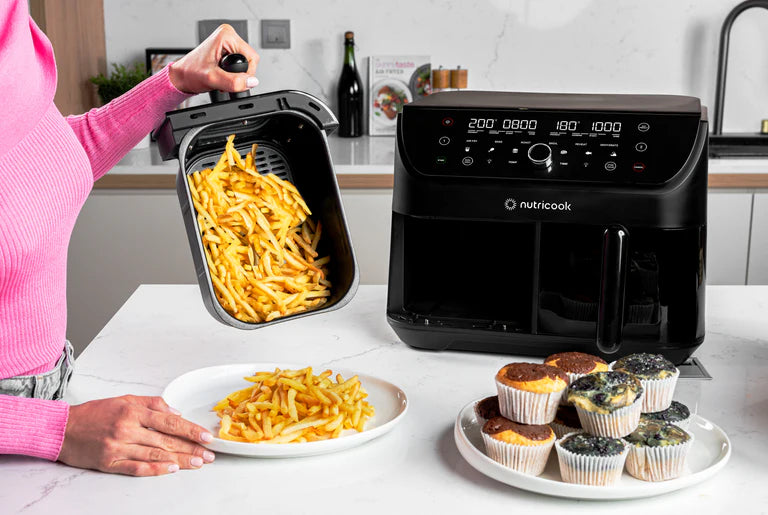 Nutricook 2400w 12-Program Duo Vision Air Fryer Black 8.5 Liter