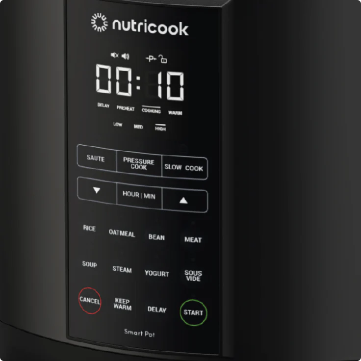 Nutricook Smart Pot 2 6L | 9-in-1 Electric Pressure Cooker with 12 Smart Programs | 1000W