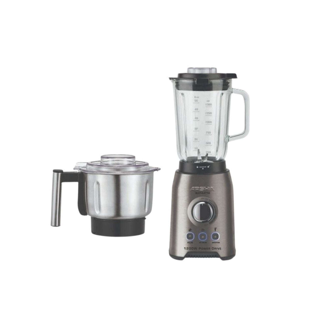Arshia Premium Table Blender With Glass Jar And Grinder , 1200W