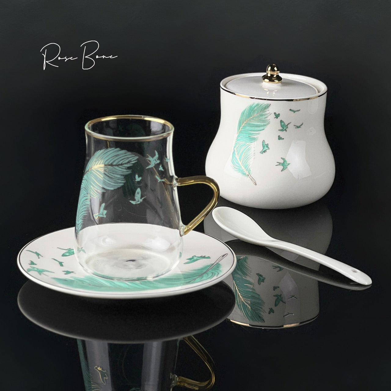 Rose Bon Istikana Tea Set With Sugar