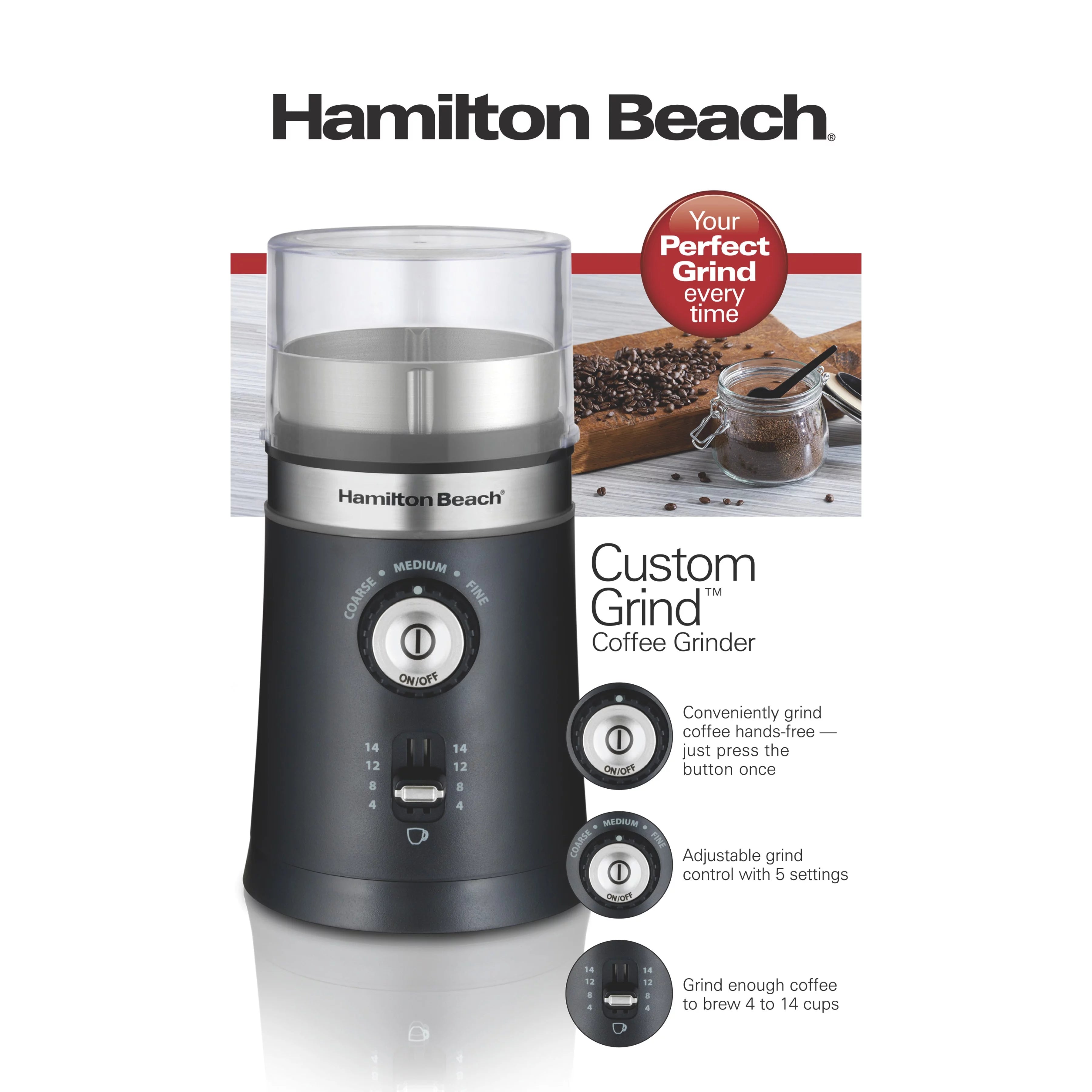 Hamilton Beach Custom Grind Coffee Grinder