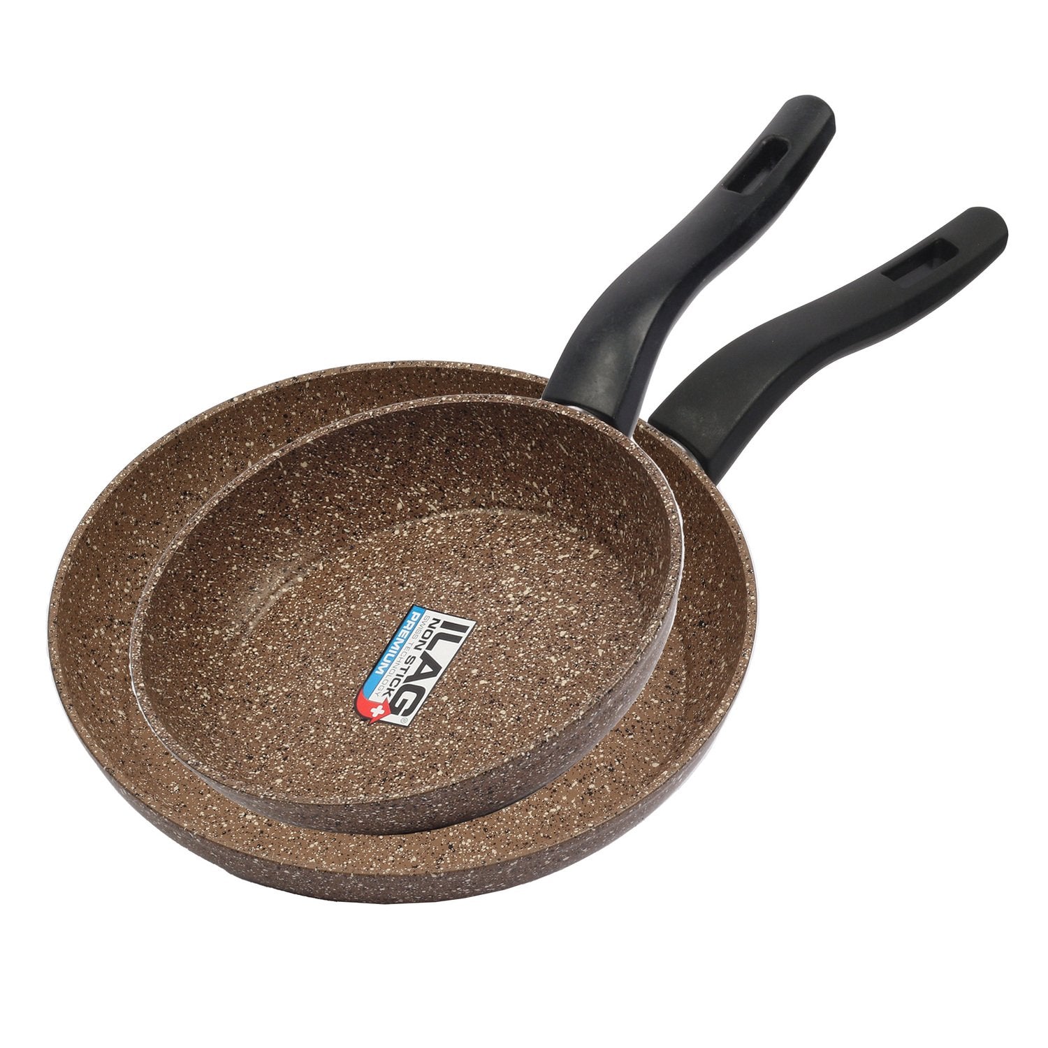 Falez Forged Alu Premium Uncoated Handles Frying Pan Set, Brown, 2 Pcs