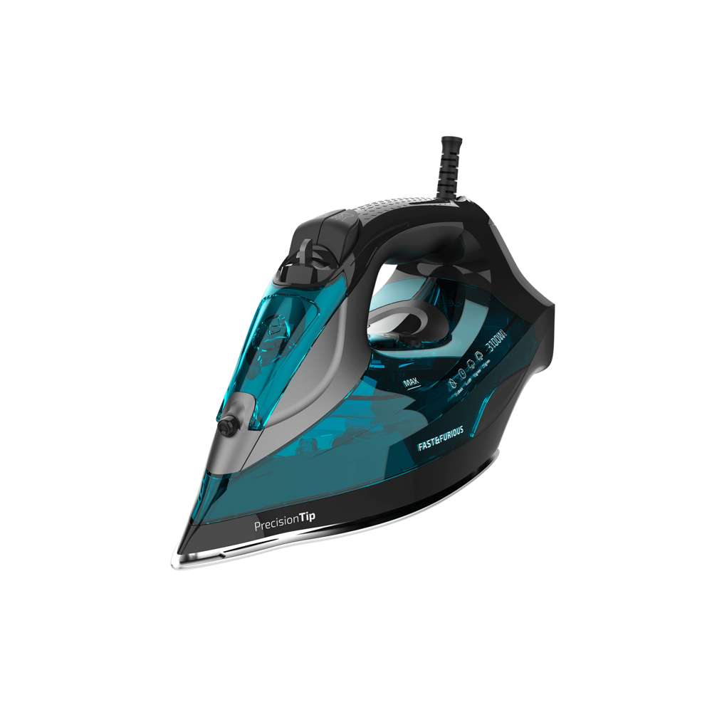 Cecotec Horizontal Steam Iron 3100W Power Steam Technology Turbo Slide Ceramic Soleplate 65 g