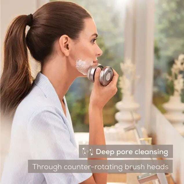Beurer Facial Cleansing Brush-Waterproof Dual Rotating Brush