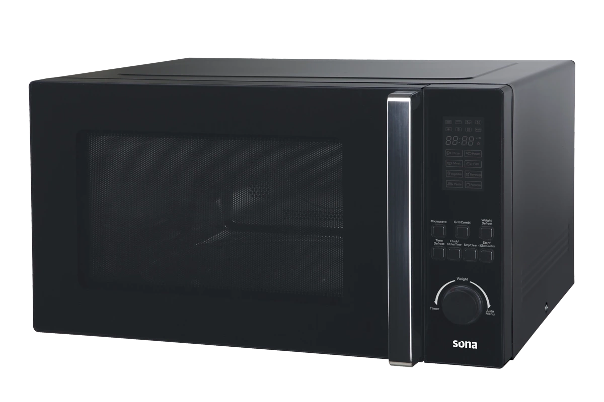 Sona Microwave With Grill, 45 Liters, 1100 Watts, Black