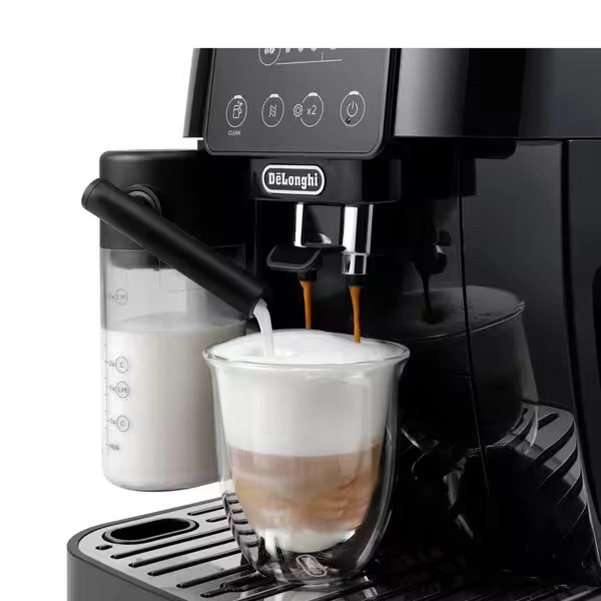 Delonghi Espresso Machine Magnifica Start 15-bar 1.8L capacity with Coffee Grinder Milk Tank Black