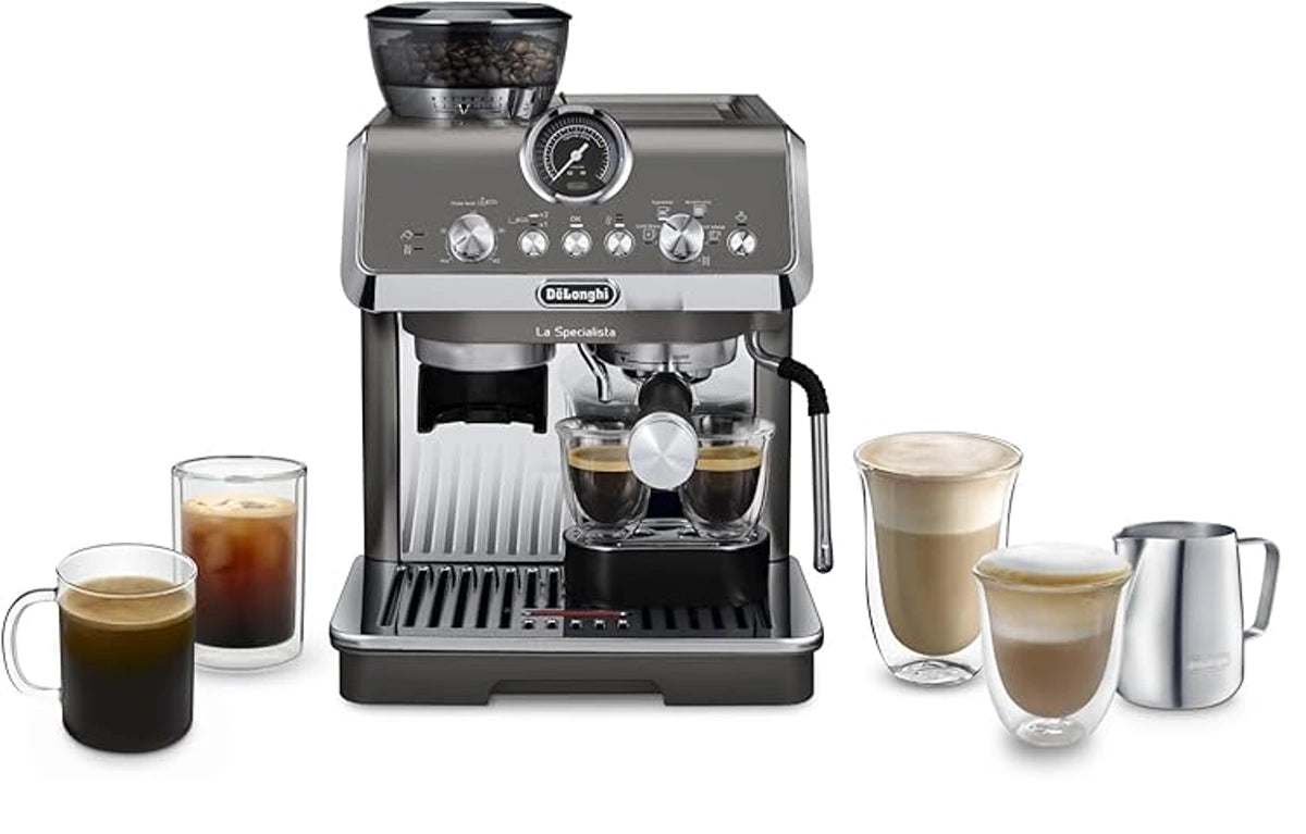 Delonghi La Specialista Arte Evo Manual Espresso Maker 15 Bar Metal with Built‑in Grinder