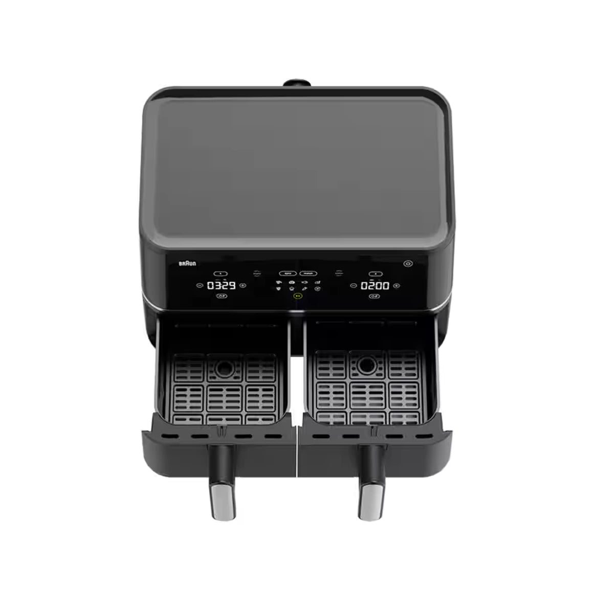 Braun Air Fryer 10 L, 2400 W Dual Baskets, Digital Touch Screen, Black Braun Air Fryer 10 L, 2400 W Dual Baskets, Digital Touch Screen, Black