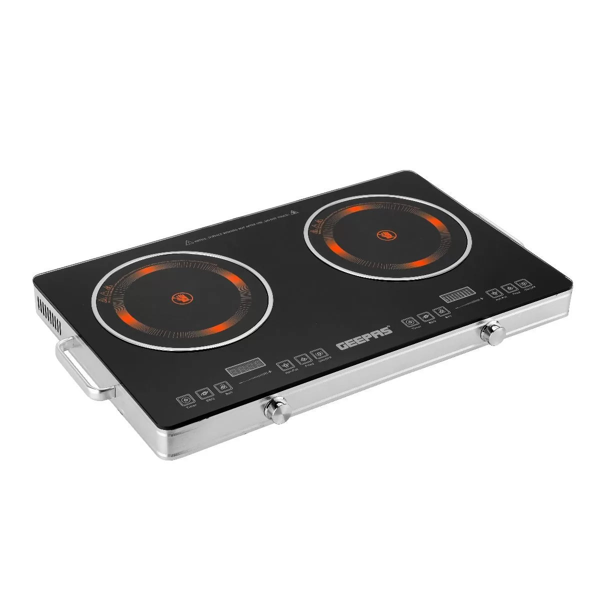 Geepas Double Burner Infrared Cooker, Led Display,9 Temperature Settings