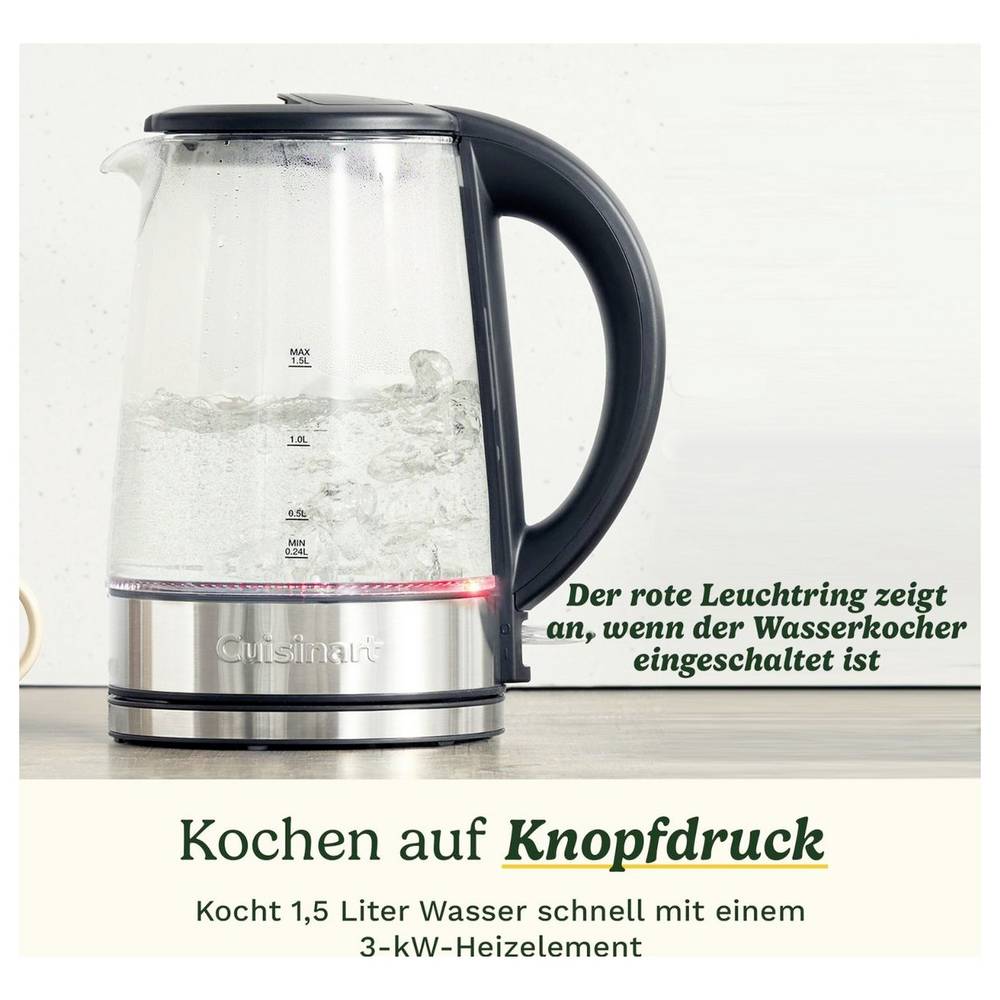 Cuisinart Glass Kettle Single Wall 1.5L