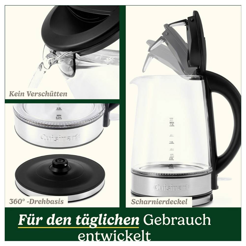 Cuisinart Glass Kettle Single Wall 1.5L