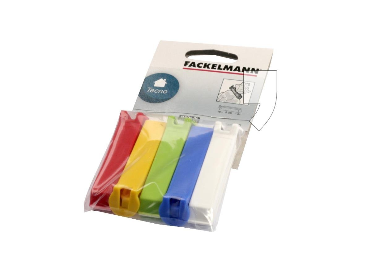 Fackelmann Bag Clips, Plastic, 80 mm (Set Of 5)