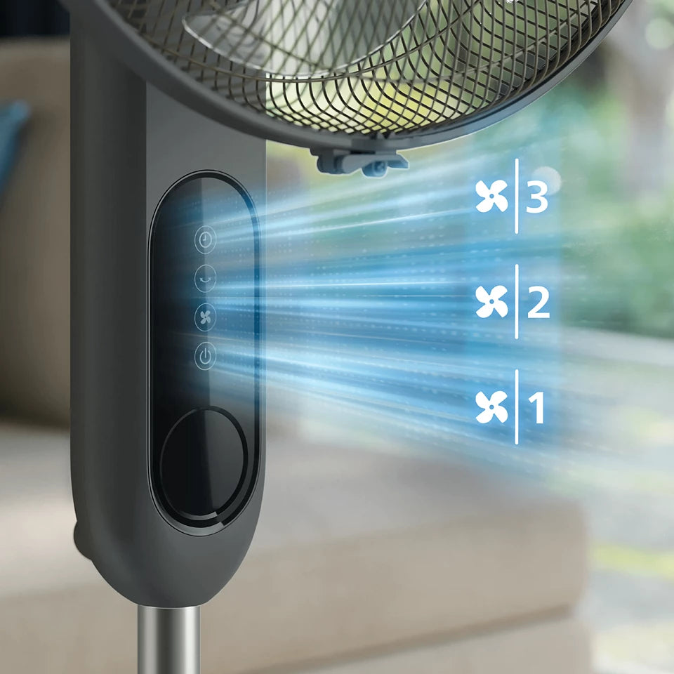 Philips Fan Pedestal Type, 53 W, 5 Blades, 3 Speeds Black