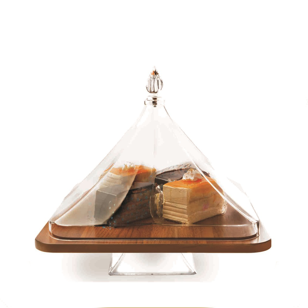 Vague Square Wooden Cake Set Pyramid - Whole and All