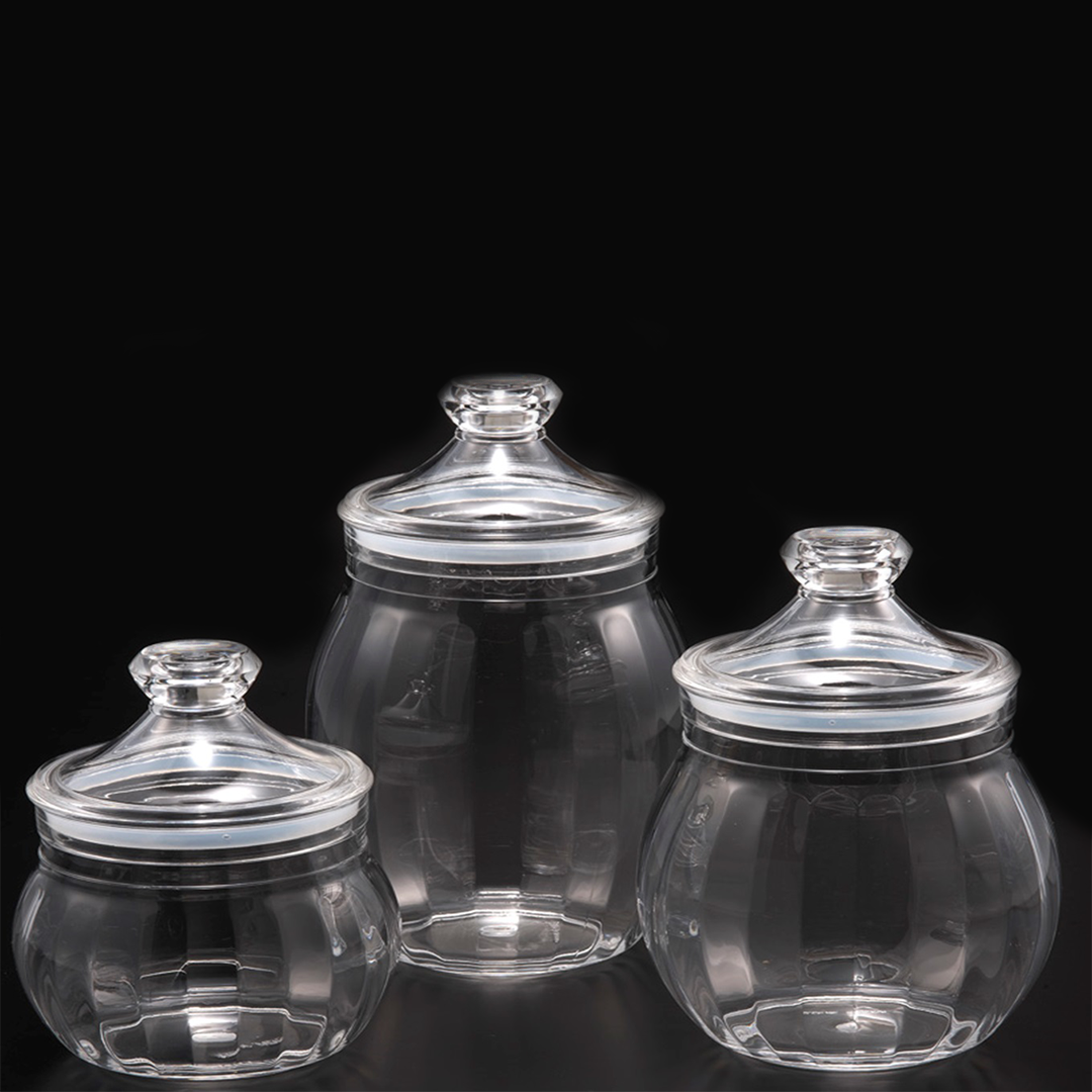 Vague Acrylic Belly Round Transparent Jar - Whole and All