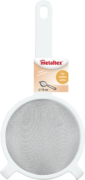 Metaltex Stainless Steel Mesh Strainer, Label, 10 Cm