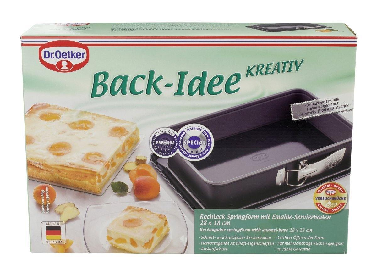 Dr. Oetker Springform Rectangular "Back-Idee" With Server-Plate, Black, 28X18X7 cm - Whole and All