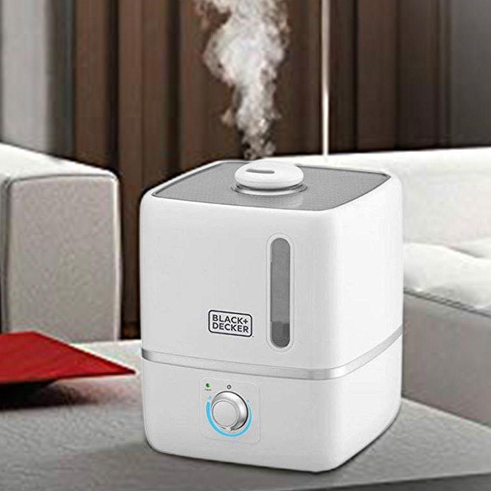Black+Decker Compact Ultrasonic Air Humidifier for Home and Office, 3.0L (White) - Whole and All