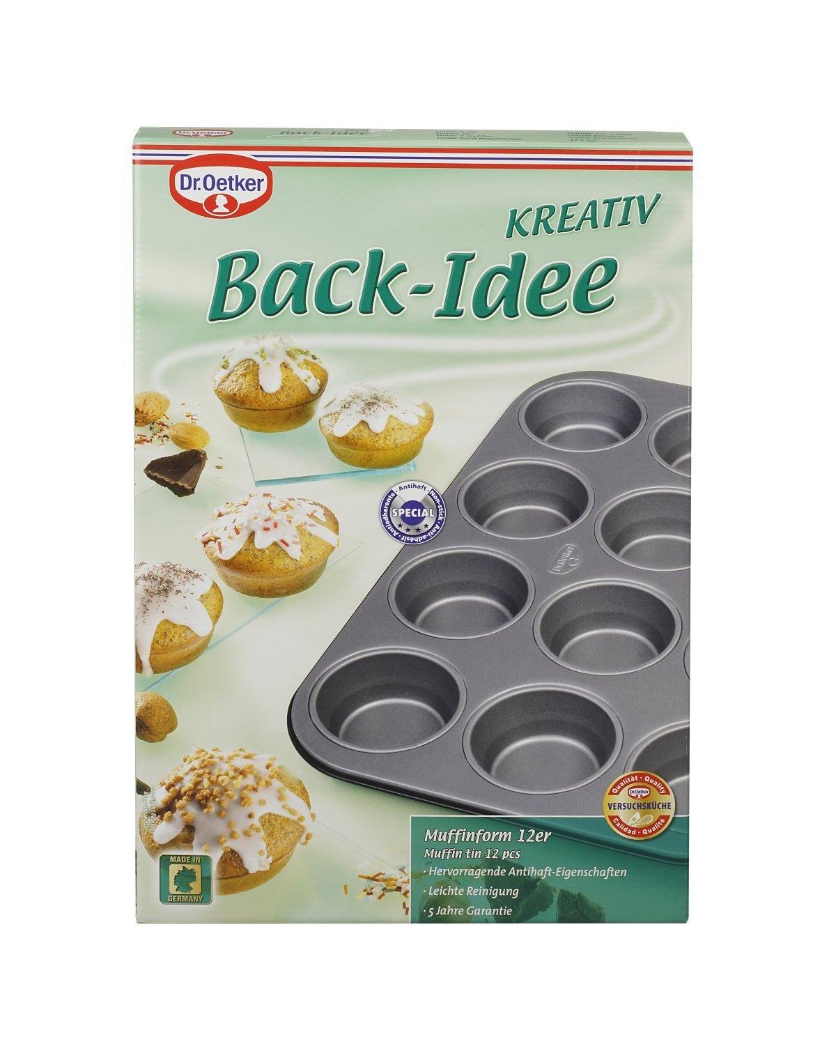 Dr. Oetker Muffin Tin 12 Cups "Back-Idee", Black, 26.5X38.5X3 cm - Whole and All