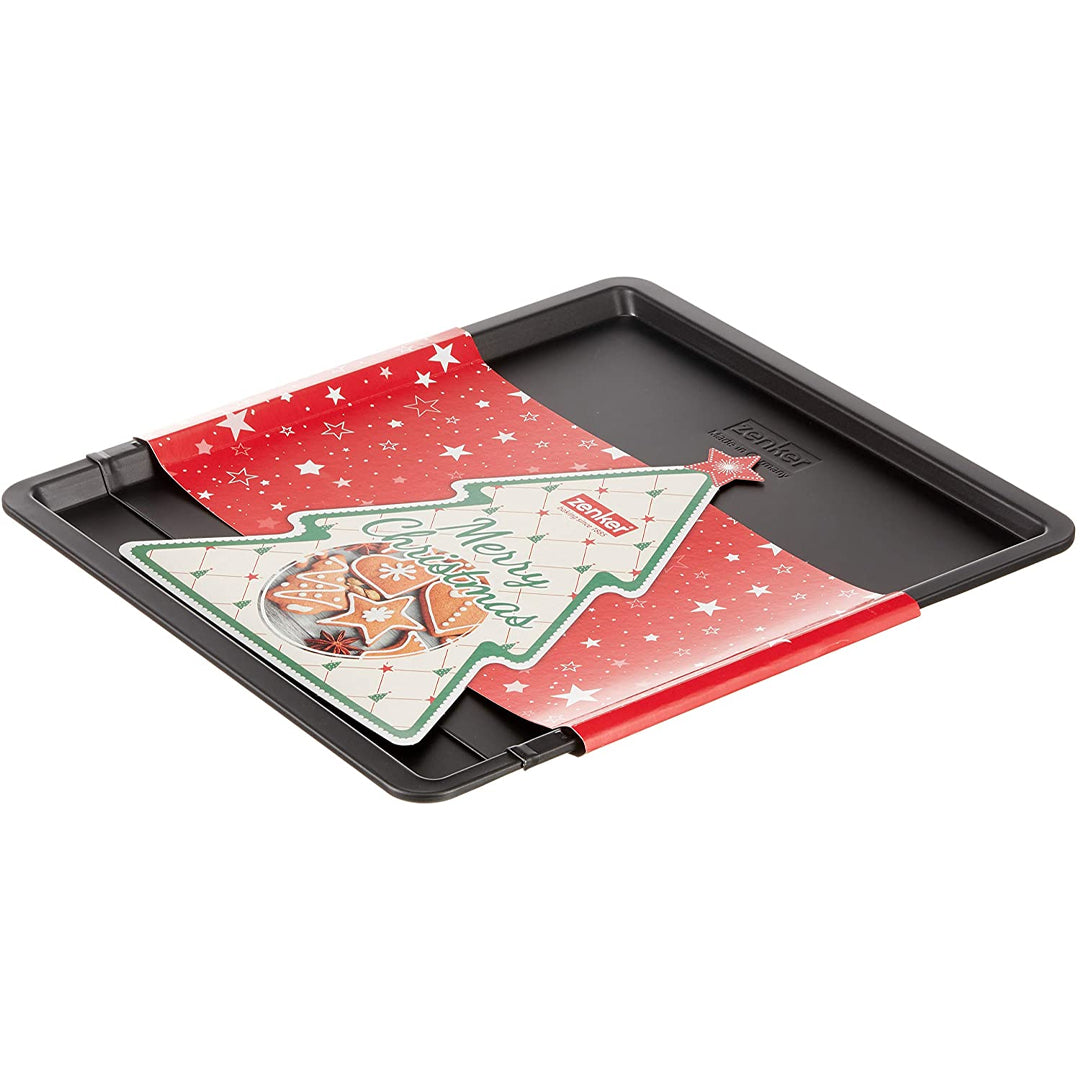 Zenker "Sparkling Christmas" Cookies Baking Tray Extendable, Black, 37-52X33X1.5 Cm - Whole and All
