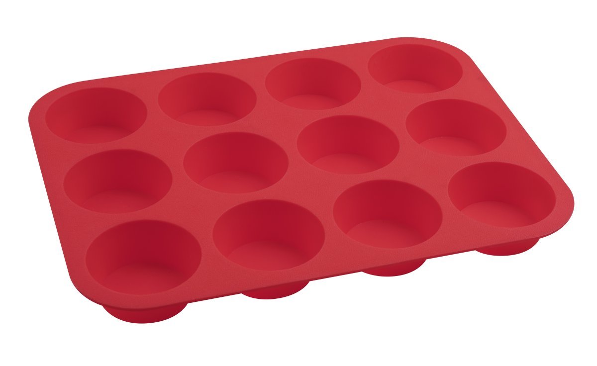 Dr.Oetker "Flexxible Love" Silicone Muffin Tin 12 Cups, Red