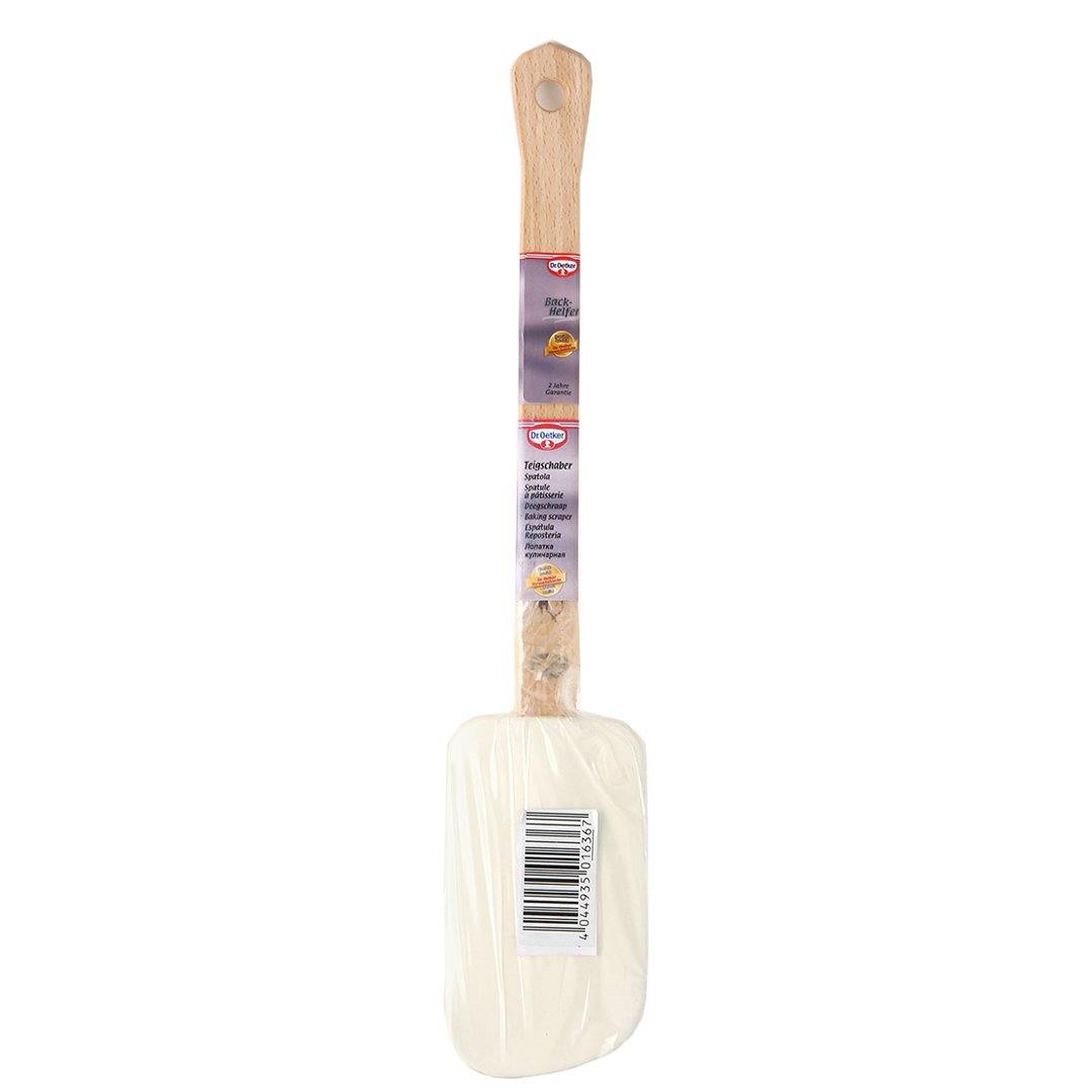 Dr. Oetker Dough Scraper With Wooden Handle, White, 28X2.8 Cm - Whole and All