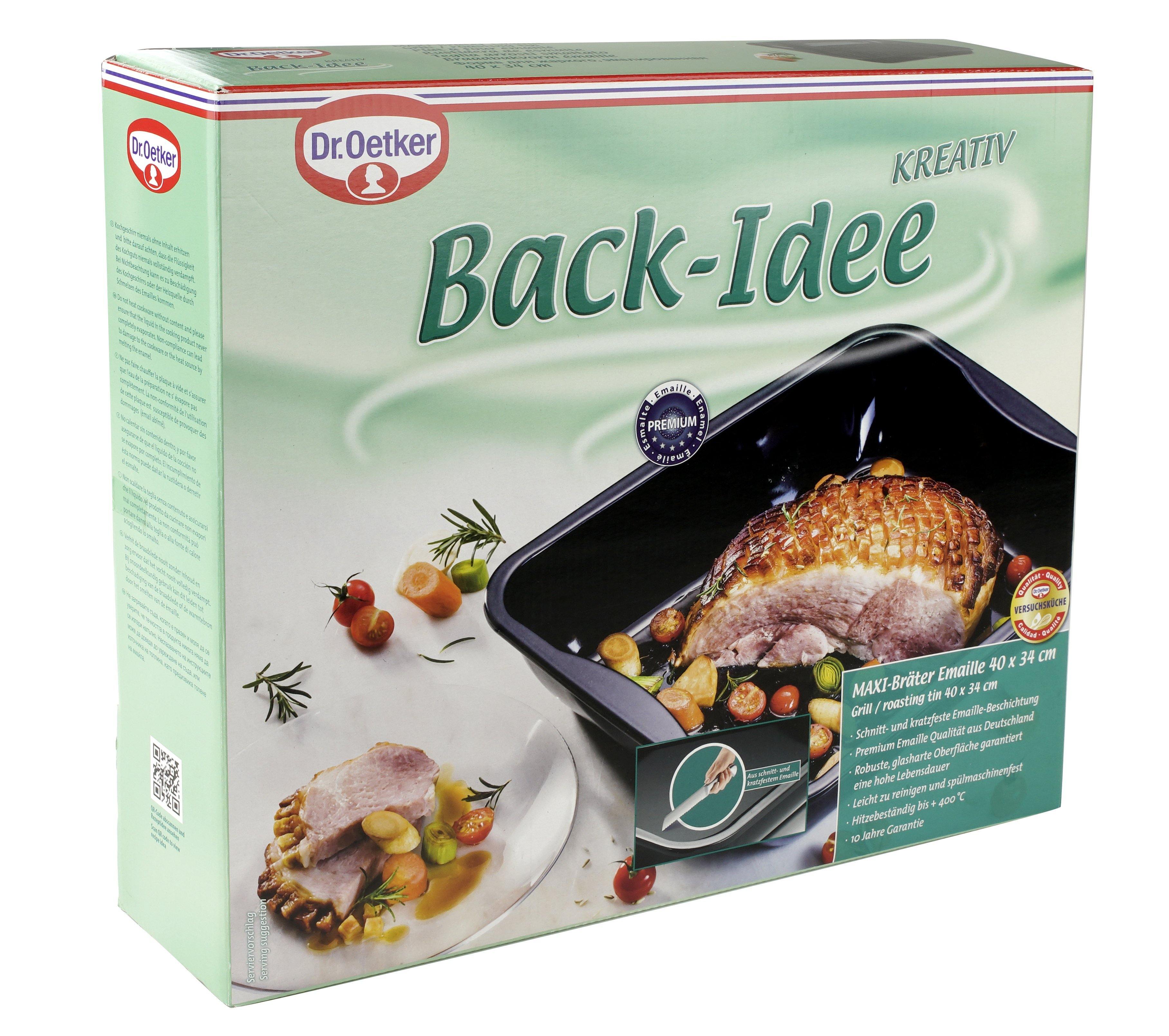Dr. Oetker "Back-Idee Kreativ" Maxi Roasting/ Casserole Dish Enamel, Black, 40X34X8 Cm - Whole and All
